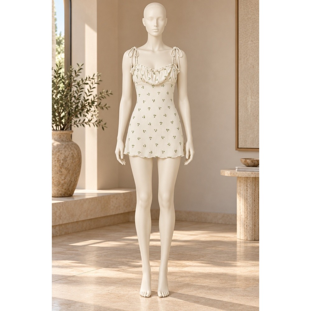 Princess Polly Womens Mini Dress Dainty Floral Milkmaid Tie Strap White Size 4